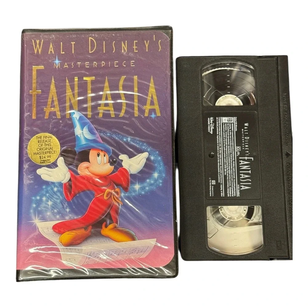 Fantasia VHS Walt Disney's Masterpiece Black Clamshell‎